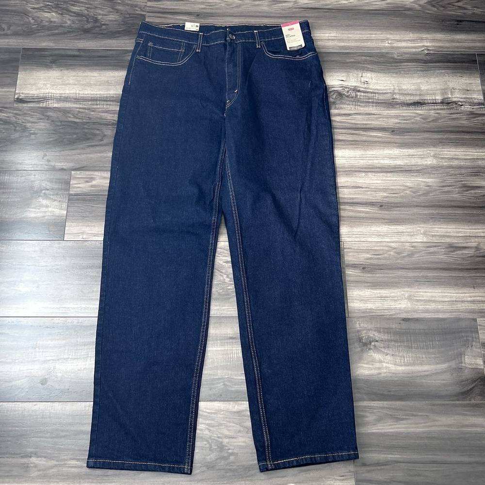 Levi's Mens 550 Denim Jeans Relaxed Fit 38X36 Blue Dark Wash Big Tall New